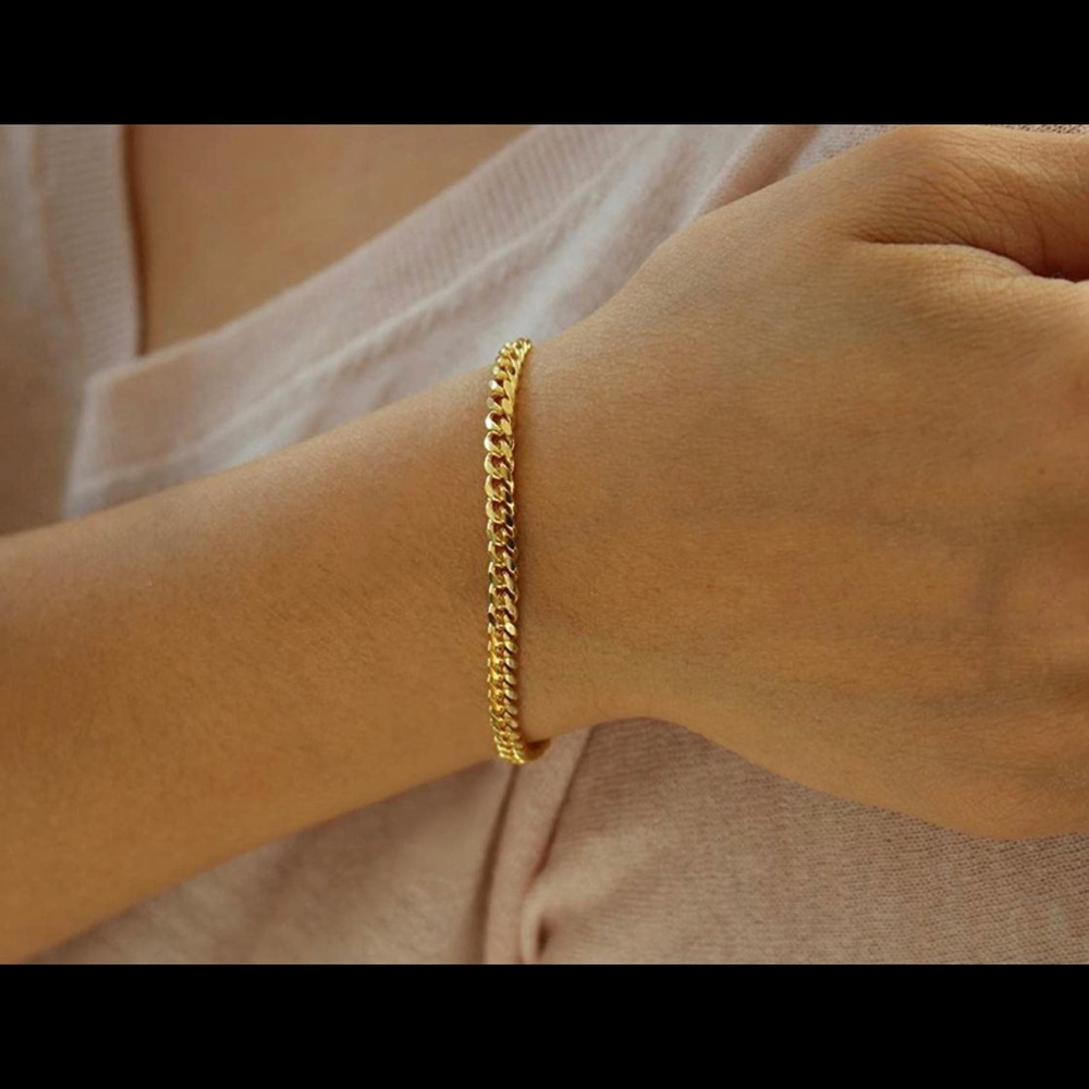 5mm 18K Gold Plated Cuban Link Lock Chain